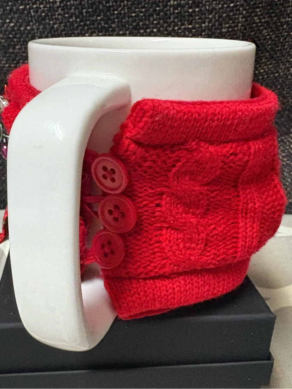 Pier 1 Light Up LED Reindeer Sweater Porcelain Mug